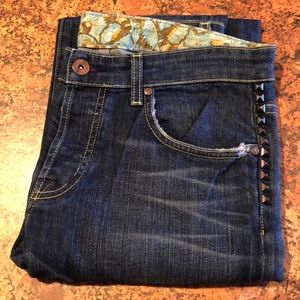 Rich & Skinny studded button fly jeans. Size 27